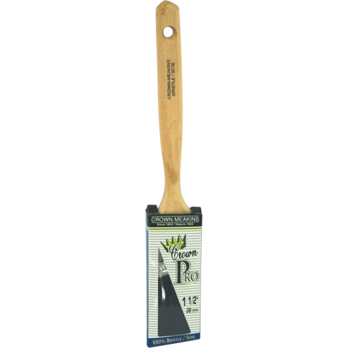 Crown Pro Straight Paint Brush, Bristle, Wood Handle, 1-1/2" Width Pathway Supply LP