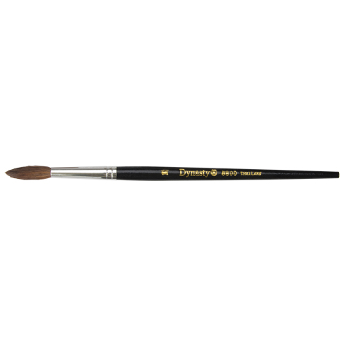 Black Pointed Bristle Artist Brush, 5.7 mm Brush Width, Camel Hair, Wood Handle Pathway Supply LP