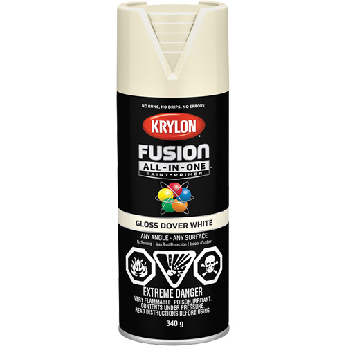 Peinture &agrave; pulv&eacute;riser tout en un Fusion, Blanc Dover, Brillant, 12 oz, Canette a&eacute;rosol Pathway Supply LP