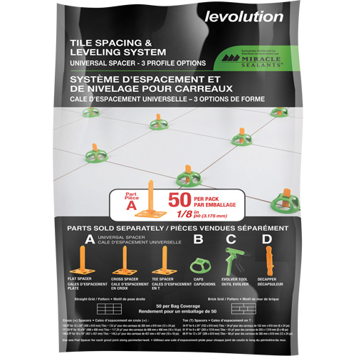 Cales d'espacement universelles Miracle Sealants Levolution Pathway Supply LP
