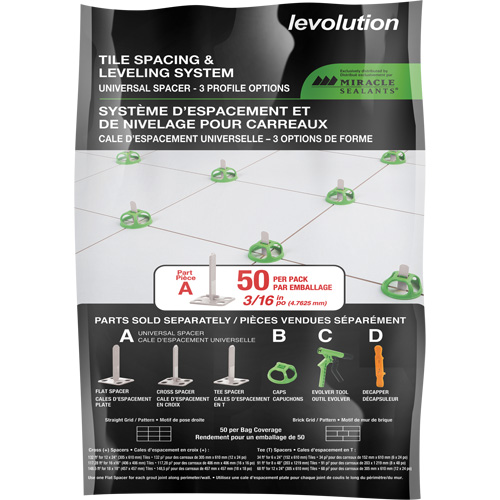Cales d'espacement universelles Miracle Sealants Levolution Pathway Supply LP
