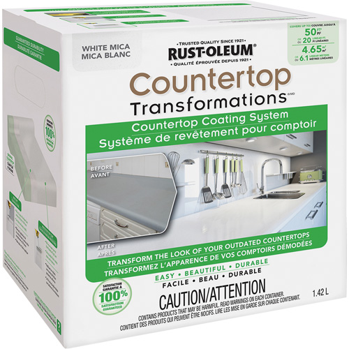 Syst&egrave;me de rev&ecirc;tement au mica pour comptoir Countertop Transformations, 1,42 L, Trousse, Mica blanc Pathway Supply LP