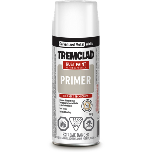 Couche de fond antirouille en vaporisateur Tremclad, Blanc galvanis&eacute;, Tr&egrave;s mat, Canette a&eacute;rosol Pathway Supply LP
