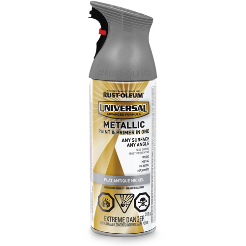 Universal&reg; Spray Paint, Antique Nickel Grey, Metallic, Aerosol Can Pathway Supply LP