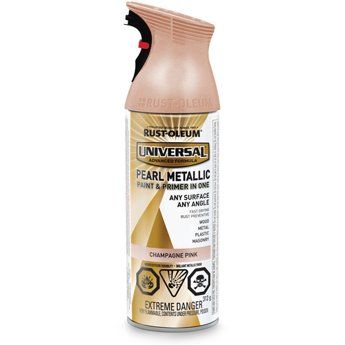 Universal&reg; Pearl Paint & Primer In One Spray Paint, Champagne Pink, Metallic, Aerosol Can Pathway Supply LP