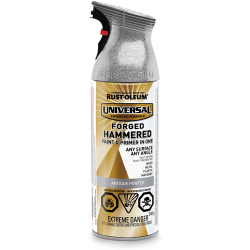 Universal&reg; Paint & Primer In One, Antique Pewter, Hammered, Aerosol Can Pathway Supply LP