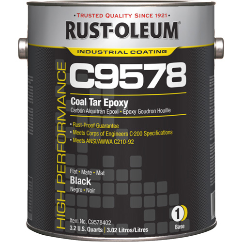 Composant de base pour rev&ecirc;tement &eacute;poxydique &agrave; base de goudron de houille et &agrave; haute teneur en solides du syst&egrave;me C9578, Noir, Gallon Pathway Supply LP