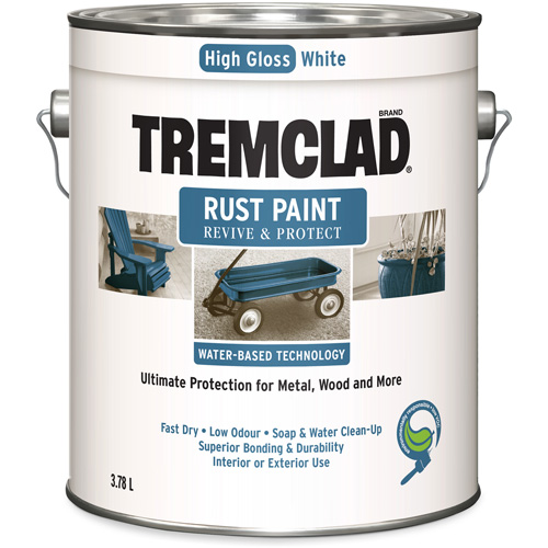 Peinture antirouille &agrave; base d'eau Tremclad, 3,78 L, Gallon, Blanc Pathway Supply LP