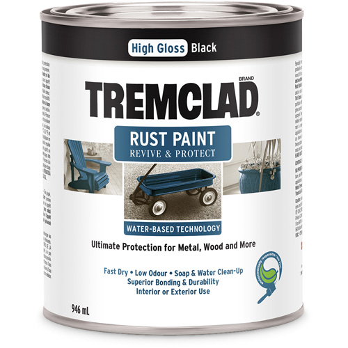 Tremclad&reg; Water-Based Rust Paint, 946 ml, Can, Black Pathway Supply LP