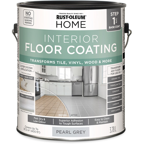 Home Interior Floor Coating System Base Coat, 3.78 L, Water-Based, Very Flat, Grey Pathway Supply LP