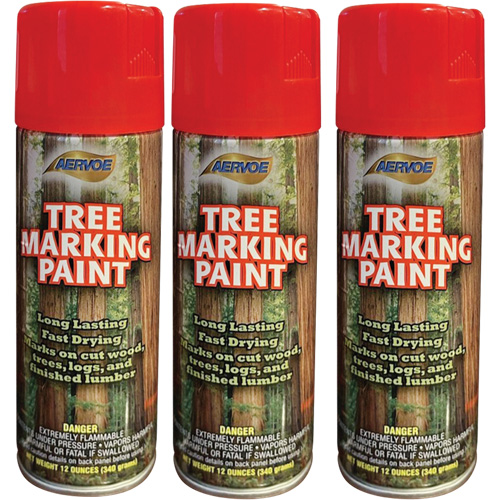 Peinture fluorescente pour marquer les arbres Aervoe 690, Rouge fluorescent, 16 oz Pathway Supply LP