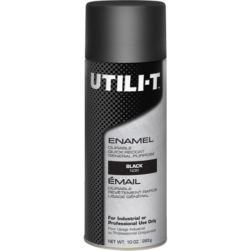 Peinture-&eacute;mail en a&eacute;rosol polyvalent UTILI-T, Noir, Brillant, 10 oz/283 g, Canette a&eacute;rosol Pathway Supply LP