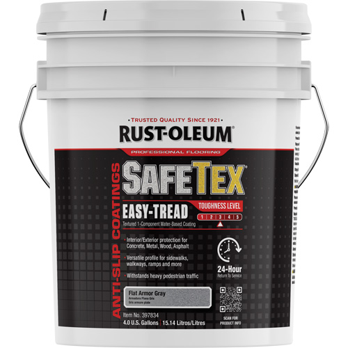 Rev&ecirc;tement d'acrylique SafeTex Easy-Tread, 4 gal., &agrave; l'eau, Fini mat profond/Textur&eacute;, Gris Pathway Supply LP