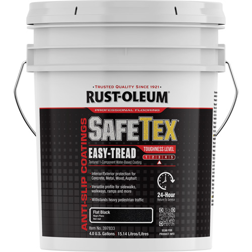 SafeTex&reg; Easy-Tread Acrylic Coating, 4 gal., Water-Based, Flat/Textured, Black Pathway Supply LP