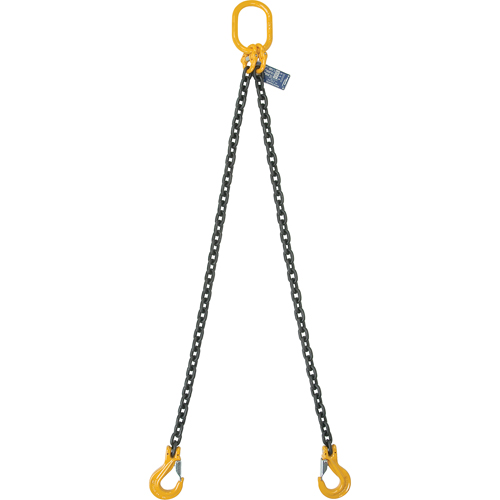 Chain Slings, 80 Chain, Double Legs, Oblong & Grab Hooks, 3/8" x 8' Pathway Supply LP
