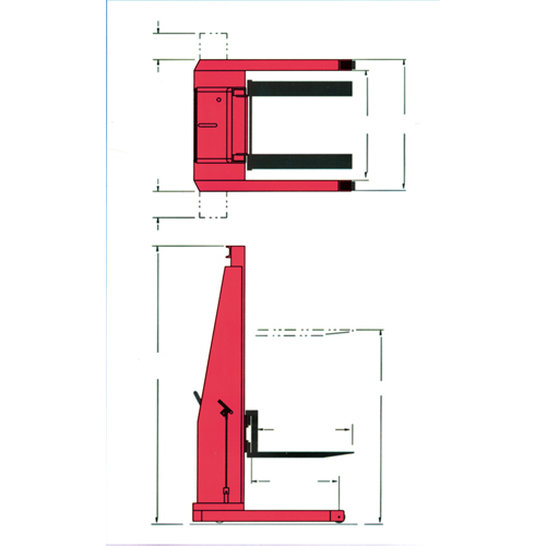 Gerbeur hydraulique, Fonctionnement &eacute;lectrique, Capacit&eacute; 1500 lb, Lev&eacute;e max 60" Pathway Supply LP