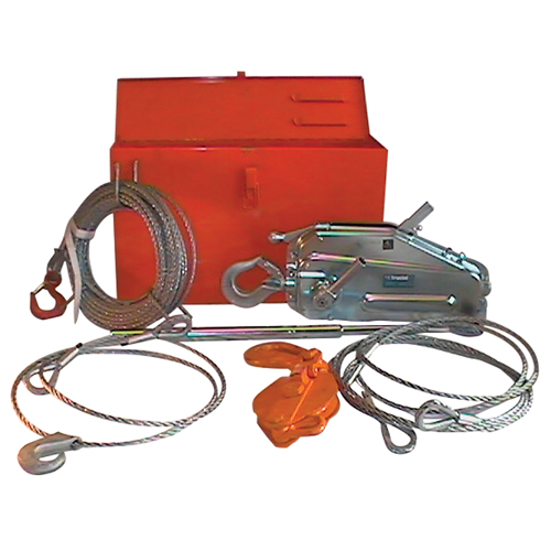 Palan &agrave; c&acirc;ble d'acier Tirfor TU17 en ensemble de r&eacute;cup&eacute;ration, Diam&egrave;tre du fil 5/16", Capacit&eacute; 2000  lb (1 tonne) Pathway Supply LP