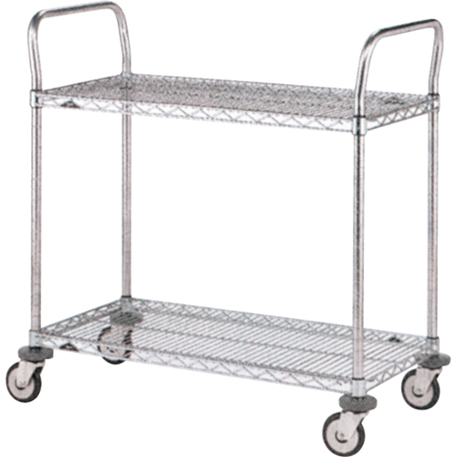 Chariots utilitaires standards, Acier inoxydable, 24" x 39" x 24", Capacit&eacute; 500 lb Pathway Supply LP