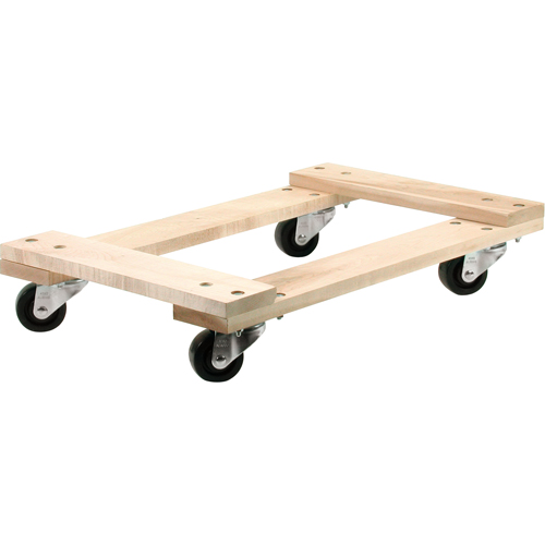Chariots en Bois Franc - usage moyen, Roues en Polyol&eacute;fine, Capacit&eacute; de 900 lb, 18" la x 30" p x 7" h Pathway Supply LP