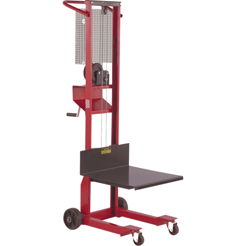 Platform Lift Stacker, Hand Winch Operated, 500 lbs Capacity, 54" Max Lift Pathway Supply LP
