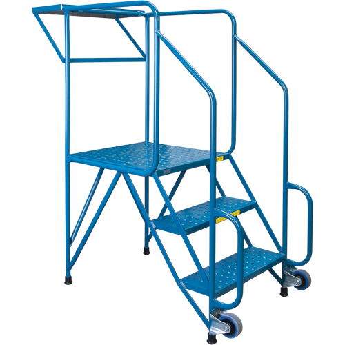 Mechanics/Maintenance Rolling Ladder, Steel, 3 Steps, 28" Platform Height Pathway Supply LP