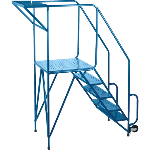Mechanics/Maintenance Rolling Ladder, Steel, 5 Steps, 47" Platform Height Pathway Supply LP