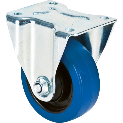 Roulette bleue, Fixe, 4" (101,6 mm), Caoutchouc, 350 lb (158,8 kg) Pathway Supply LP