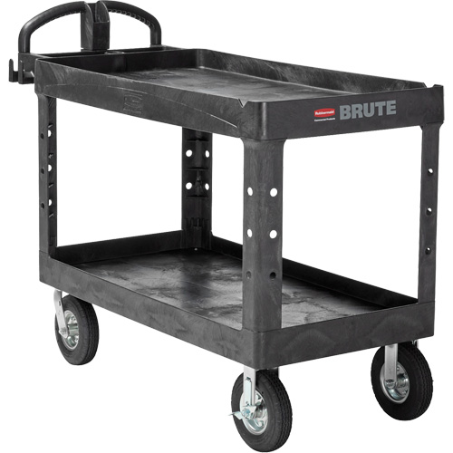 Heavy-Duty Utility Cart, 2 Tiers, 25-1/4" x 33-1/4" x 55", 750 lbs. Capacity Pathway Supply LP