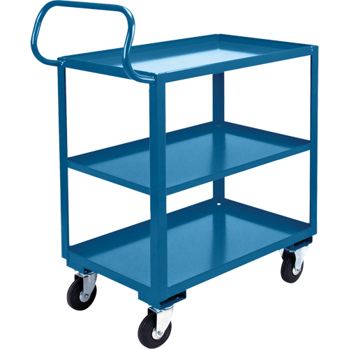 Chariot ergonomique &agrave; tablettes, 800 lb Capacit&eacute;, Acier, 20" la x 37" ha x 32" p, Bordure vers le haut Pathway Supply LP