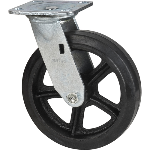 Roulette moul&eacute;, Pivotant, 8" (203,2 mm), Caoutchouc, 660 lb (299 kg) Pathway Supply LP