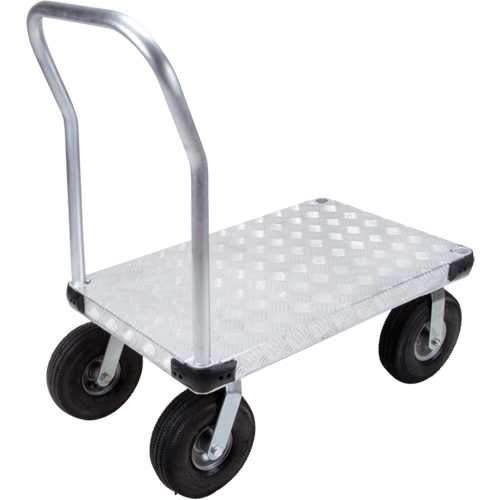 Aluminum Platform Truck, 24" W x 36" L, 1600 lbs. Cap., Pneumatic Wheels Pathway Supply LP