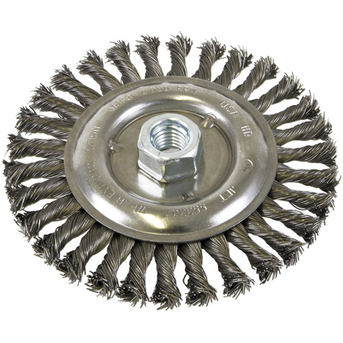 Standard Face Knot Wire Wheel Threaded, 6" Dia., 0.022" Fill, 5/8"-11 Arbor, Steel Pathway Supply LP