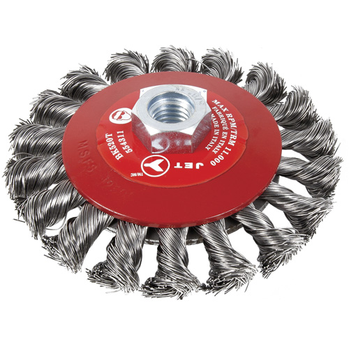 BK520T Knot-Twisted Conical Bevel Brush, 5" Dia., 5/8-11 Arbor Pathway Supply LP