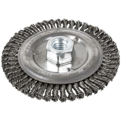 Stringer Bead Brush, 6" Dia., 0.022" Fill, 5/8"-11 Arbor, Steel Pathway Supply LP