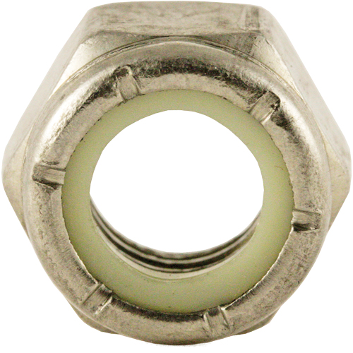Nylon Lock Nut, 1/2" Dia., Stainless Steel, Fine Pathway Supply LP