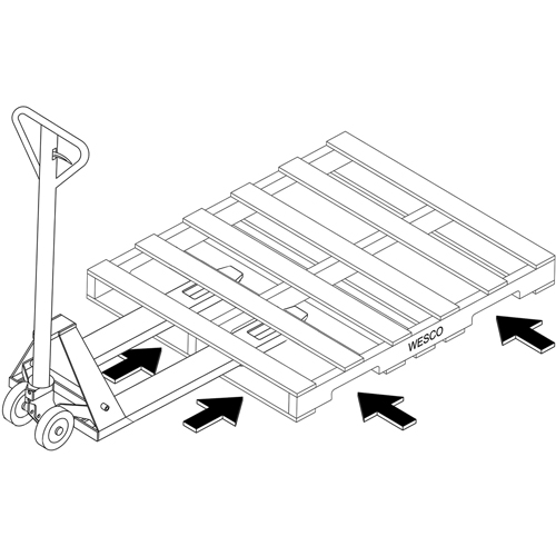 Transpalette hydraulique &agrave; 4 entr&eacute;es, 48" l x 7" la, Capacit&eacute; 4000 lb Pathway Supply LP