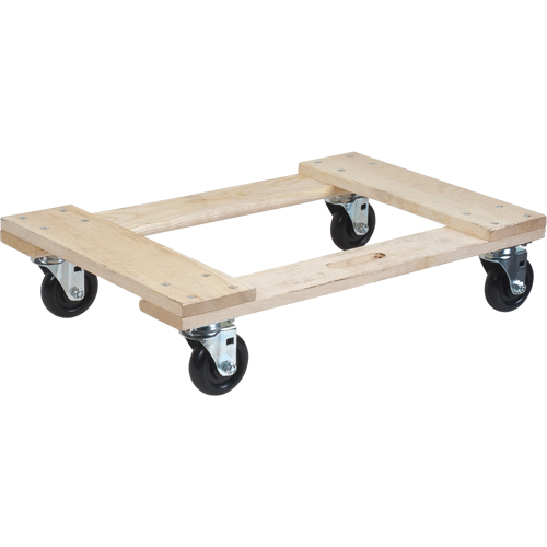 Hardwood Dolly, Polyolefin Wheels, 900 lbs. Capacity, 18" W x 24" D x 7" H Pathway Supply LP