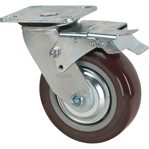 Caster, Swivel with Brake, 6" (152.4 mm), Polyurethane, 850 lbs. (385 kg.) Pathway Supply LP