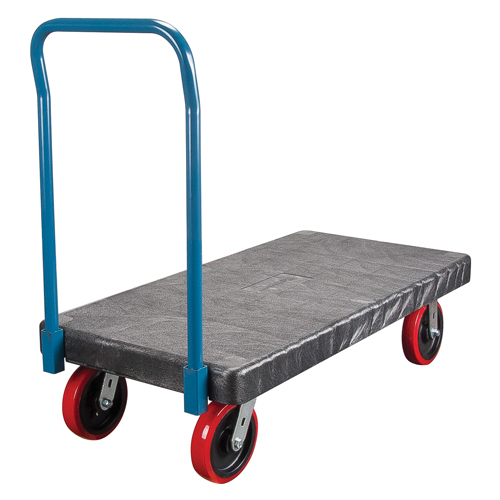 Chariots &agrave; plateforme en plastique, 48" lo x 24" la, 2500 lb cap, Roues Polyur&eacute;thane Pathway Supply LP