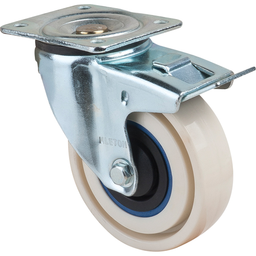 Roulettes sandwich, Pivotant avec frein, 4" (101,6 mm), Nylon, 440 lb (199,58 kg) Pathway Supply LP