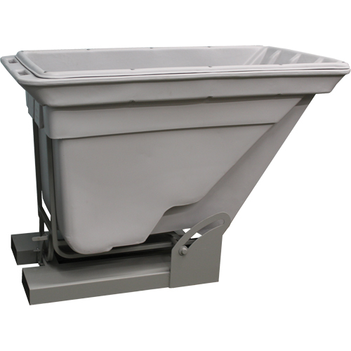 Self Dumping Hopper, Polyethylene, 1 cu.yd., Grey Pathway Supply LP