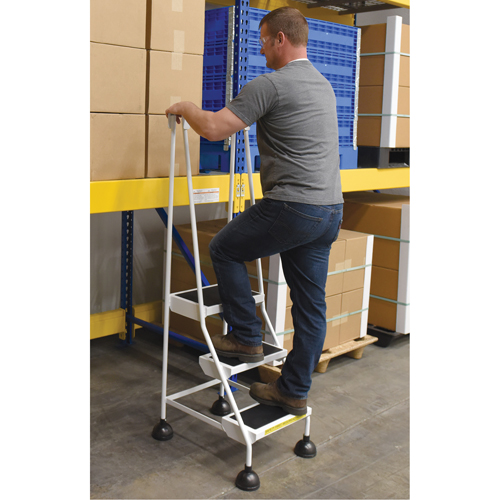 &eacute;chelles Stop-Step, 3 marches, Largeur de la marche 16", Hauteur de la plateforme 28-11/16", Acier Pathway Supply LP