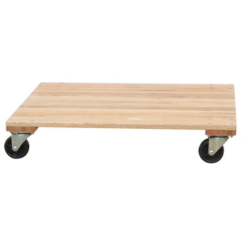 Solid Platform Wood Dolly, Rubber Wheels, 1200 lbs. Capacity, 18" W x 30" D x 7" H Pathway Supply LP