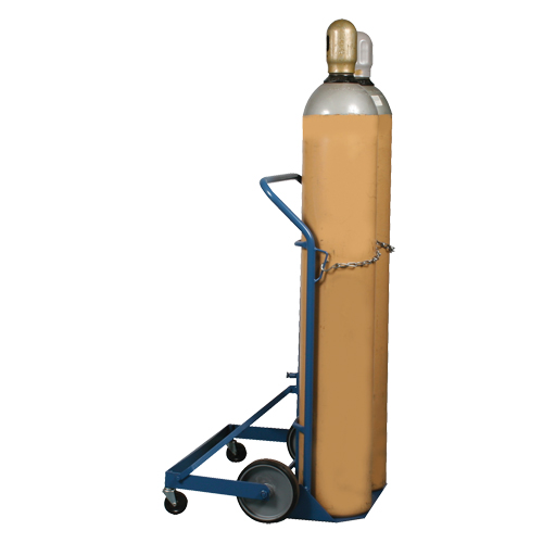 Professional Double Gas Cylinder Truck CC-2, Mold-on Rubber Wheels, 16-7/8" W x 7-1/4" L Base, 500 lbs. Pathway Supply LP