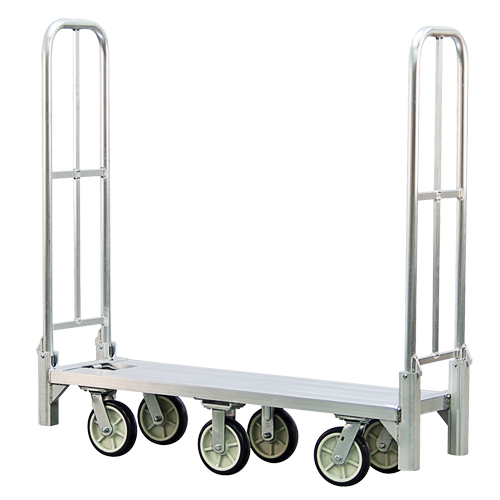 Aluminum U-Boat Folding Bulk Delivery Cart, 18" W x 61" L, 1200 lbs. Cap., Polyurethane Wheels Pathway Supply LP