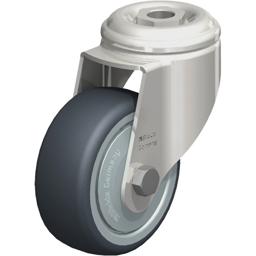 Roulette en &eacute;lastom&egrave;re thermoplastique acier inoxydable, Pivotant, Diam&egrave;tre 3-1/8" (79,5 mm), Capacit&eacute; 220 lb (100 kg) Pathway Supply LP