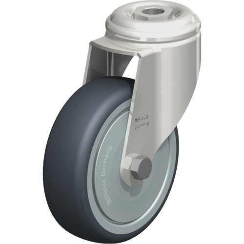 Roulette en &eacute;lastom&egrave;re thermoplastique acier inoxydable, Pivotant, Diam&egrave;tre 4" (102 mm), Capacit&eacute; 240 lb (108 kg) Pathway Supply LP