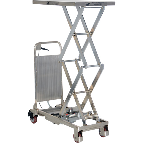 Manual Hydraulic Scissor Lift Table, 27-1/2" L x 17-3/4" W, Partial Stainless Steel, 220 lbs. Capacity Pathway Supply LP