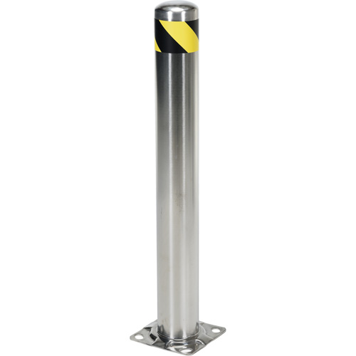 Safety Bollard, Stainless Steel, 36" H x 8" W, Silver Pathway Supply LP
