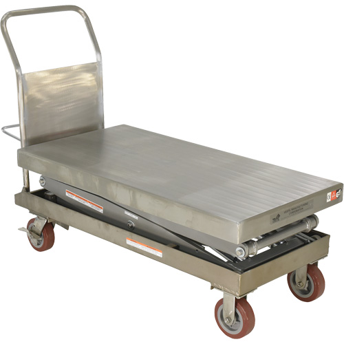 Manual Hydraulic Scissor Lift Table, 47-1/2" L x 24" W, Partial Stainless Steel, 1500 lbs. Capacity Pathway Supply LP
